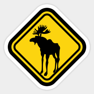 Warning sign for Elks Sticker